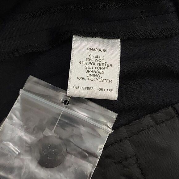 Pendleton Trouser Womens 18 Petite Black Wool Blend Flat Front Straight Leg - Picture 10 of 12